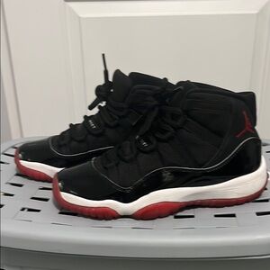 Jordan Black and Red Sneakers with Patent Leather
